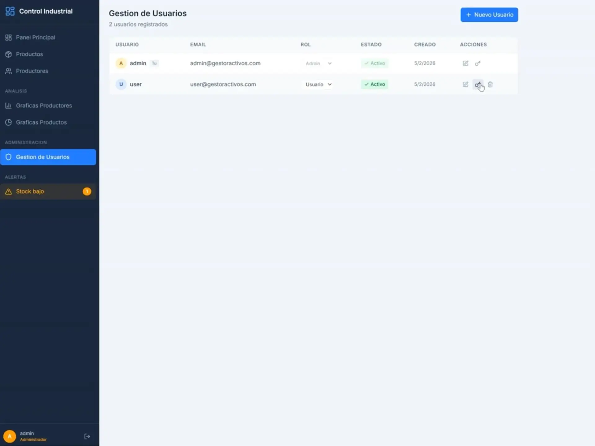 Control de Catálogo y Suministro - captura 2