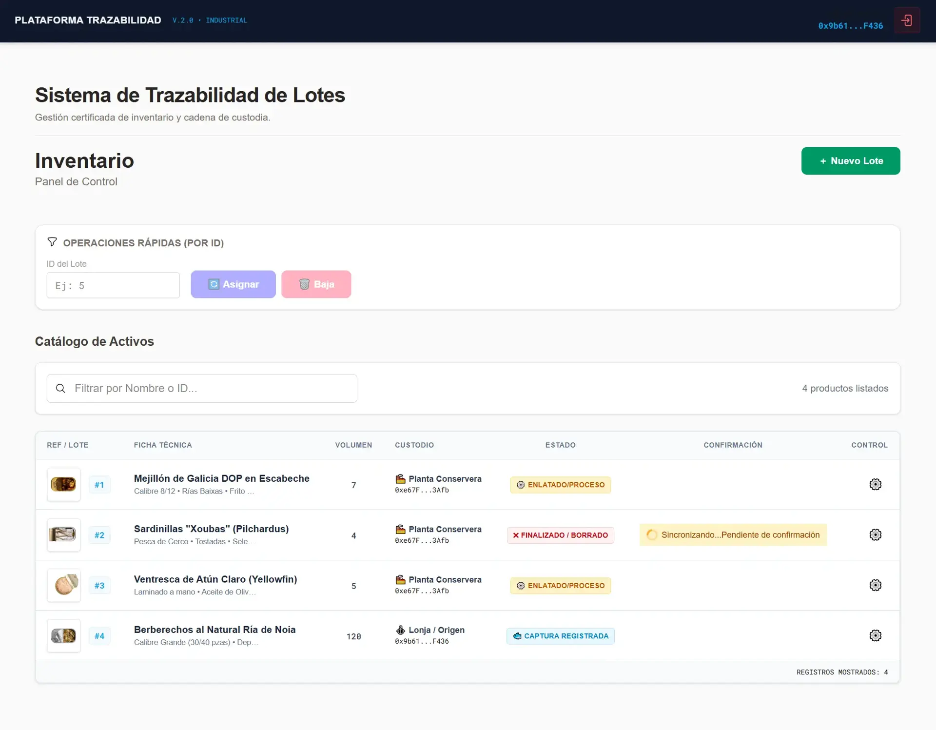 Trazabilidad de Cadena de Suministro - captura 2